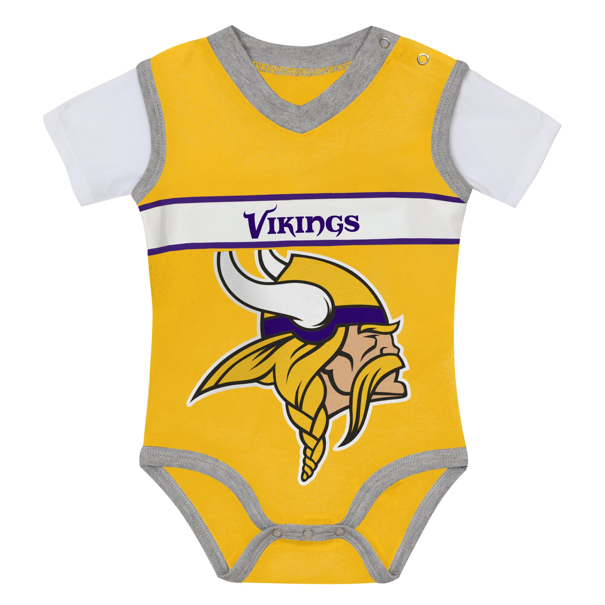 Ensemble body et pantalon deux pièces en jersey Outerstuff or/gris chiné Minnesota Vikings pour bébé